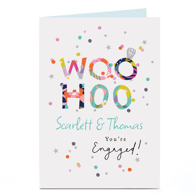Personalised Engagement Card - Woo Hoo You're Engaged