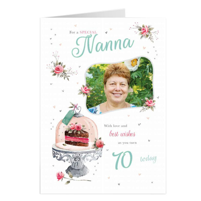Photo Birthday Card - Nanna, Love & Best Wishes Cake