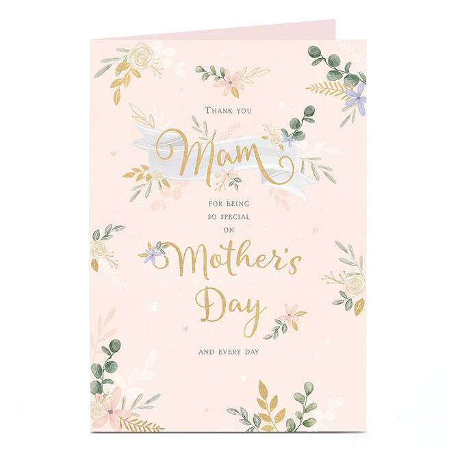 Personalised Mother's Day Card - Thank You Mam