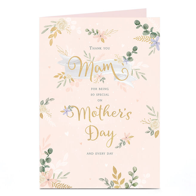 Personalised Mother's Day Card - Thank You Mam