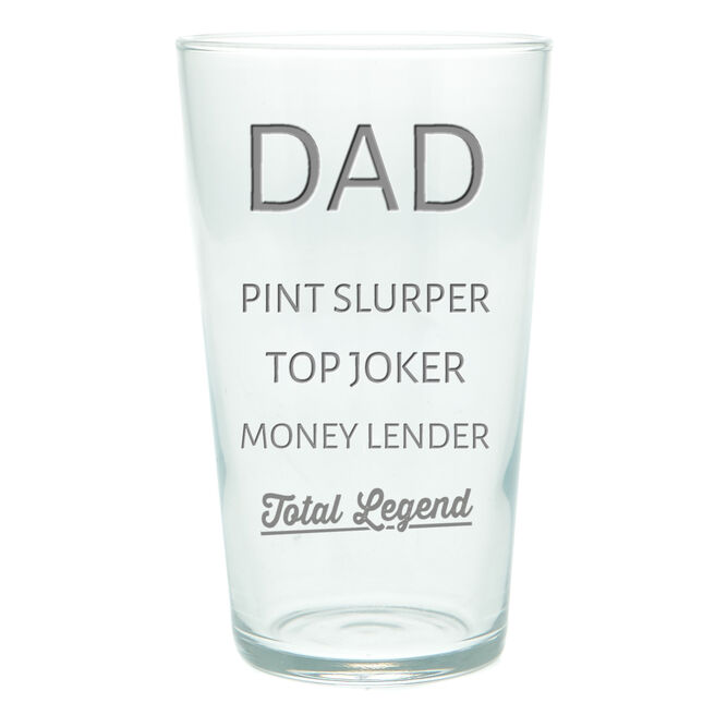Personalised Pint Glass - Total Legend, Dad