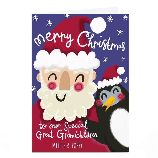 Personalised Stevie Studio Christmas Card - Merry Christmas Great Grandchildren