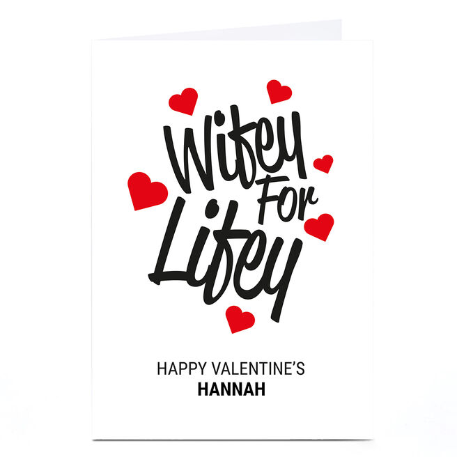Personalised Punk Valentine's Day Card - Wifey For Lifey