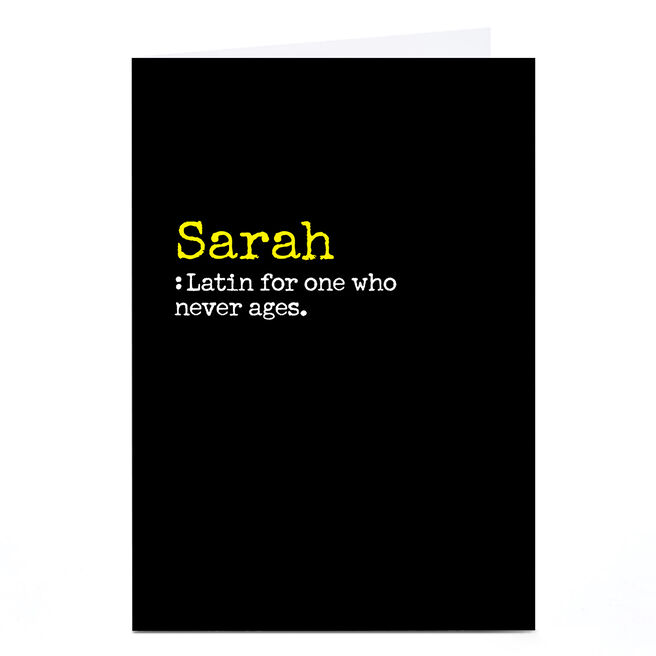 Personalised PG Quips Card - One Who Never Ages