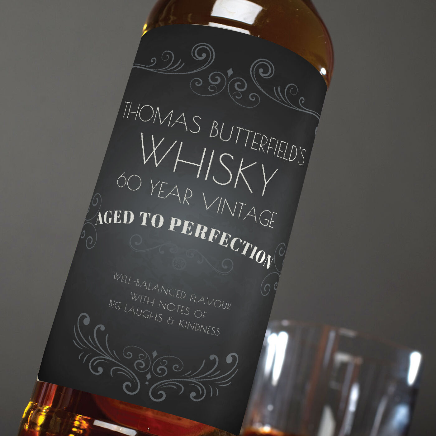 Personalised Engraved Whiskey Glass – 'Aged To Perfection' – 70th Birthday Gift, Clear Glass