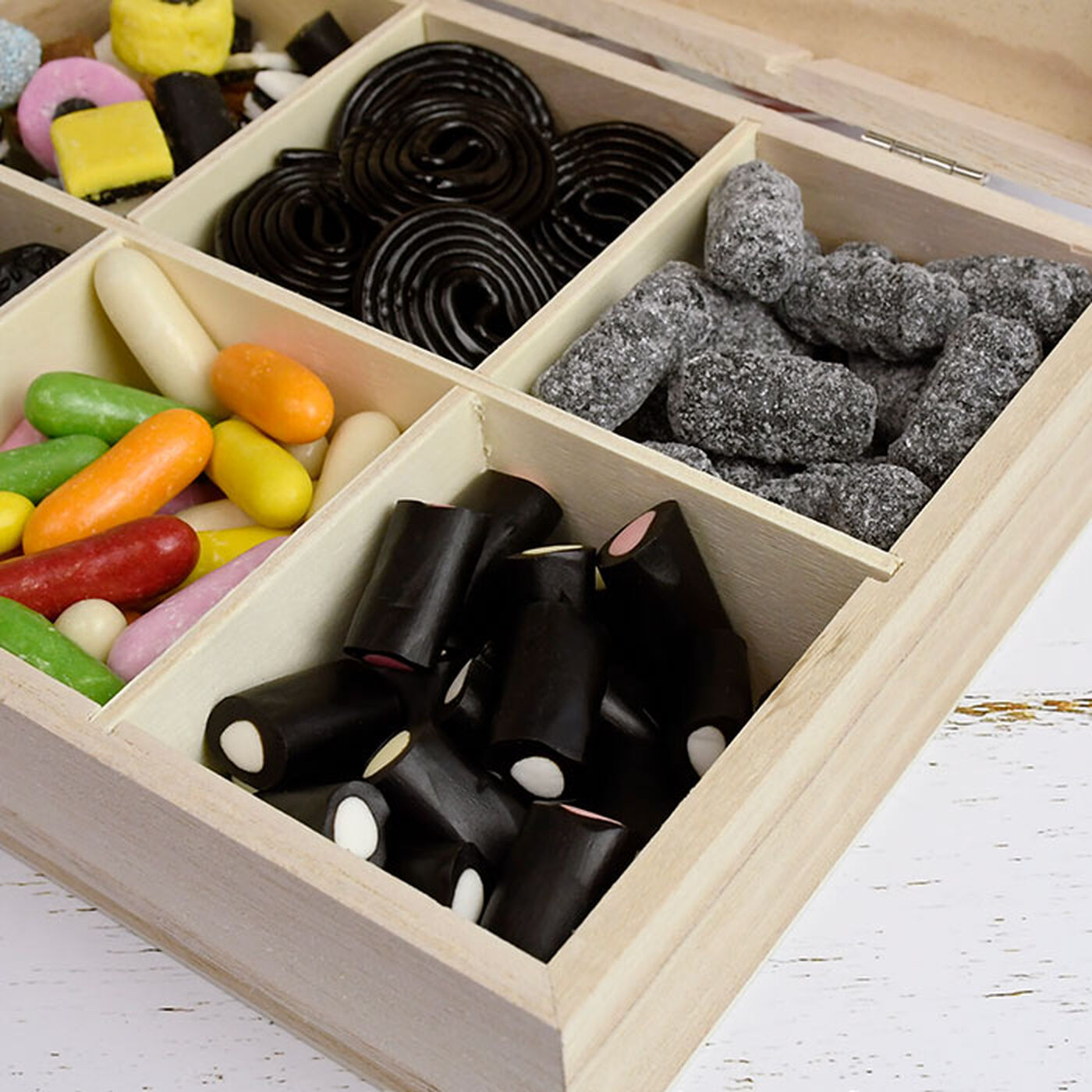 Personalised Wooden Liquorice Sweet Box