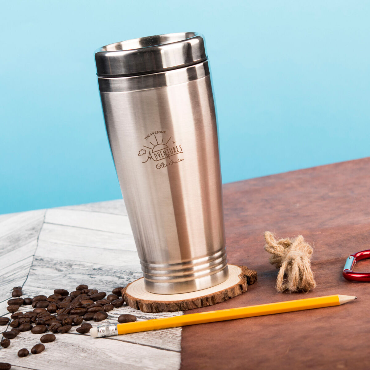 Personalised Travel Vacuum Flask Awesome Adventures GettingPersonal