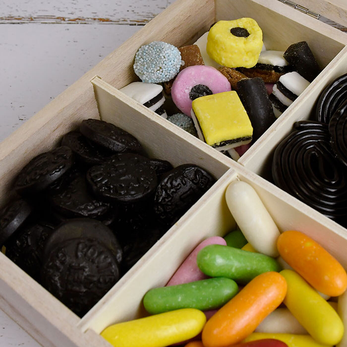 Personalised Wooden Liquorice Sweet Box