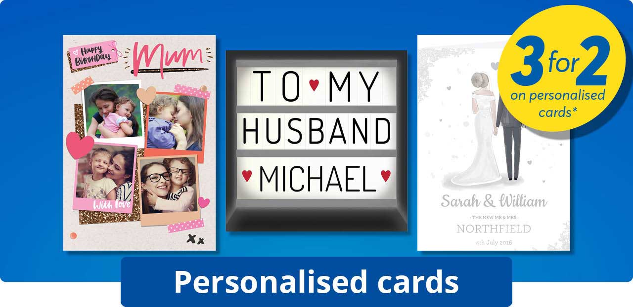 3 for 2 on personalised cards