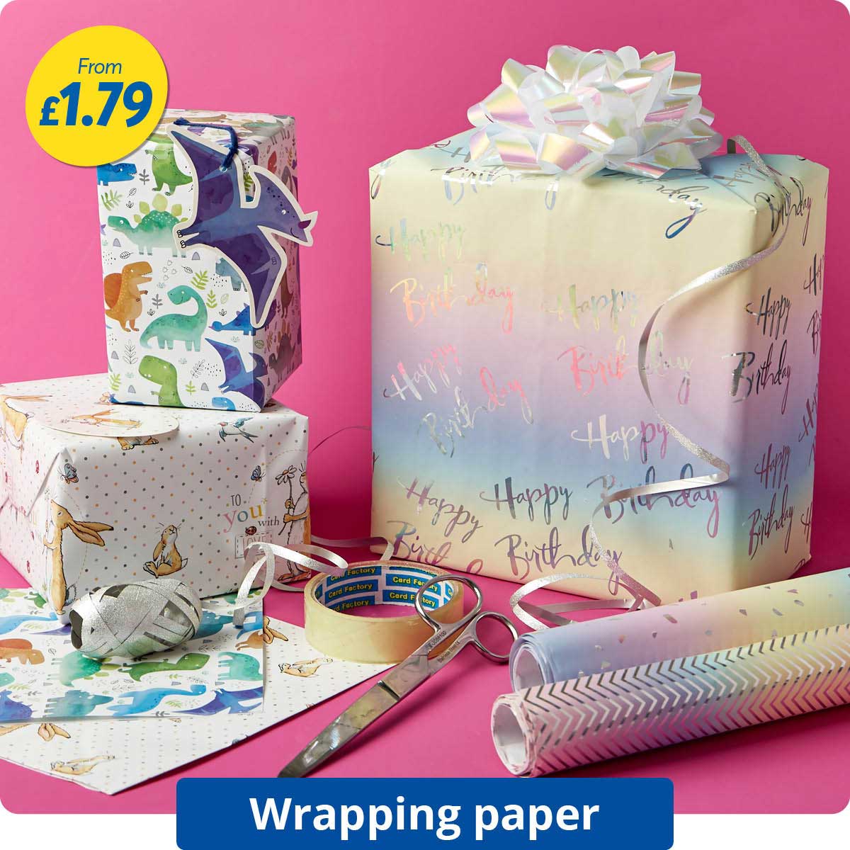 Wrapping Paper Birthday Gift Wrap Gift Bags Boxes From 49p Online Uk Card Factory