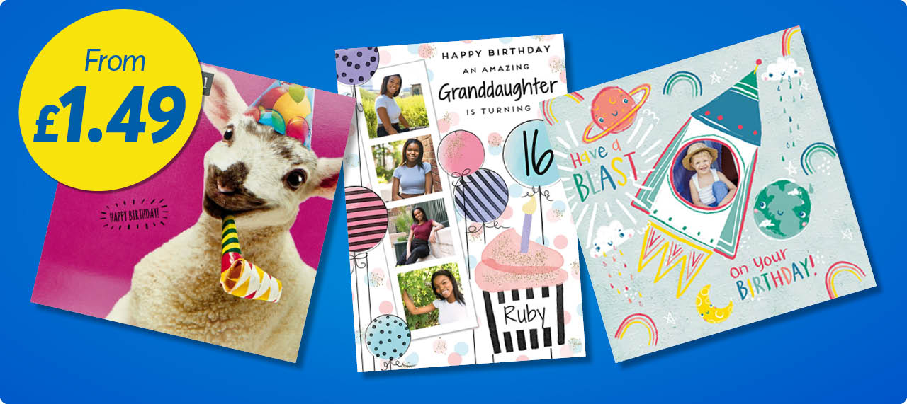 Birthday cards from £1.49