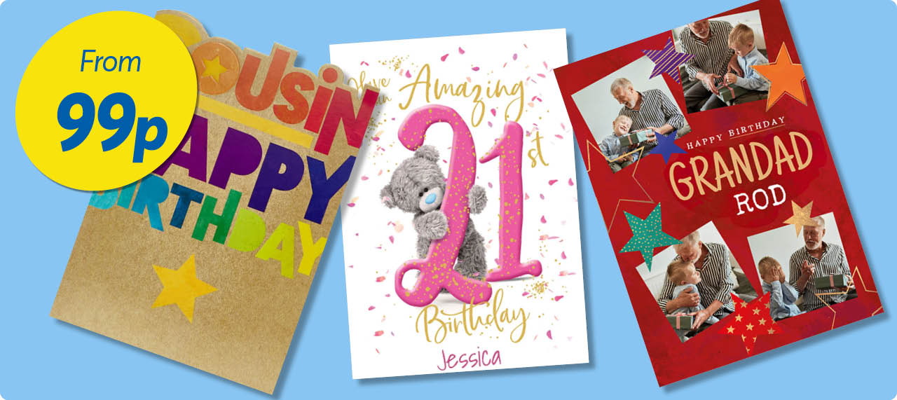 Birthday cards from 99p