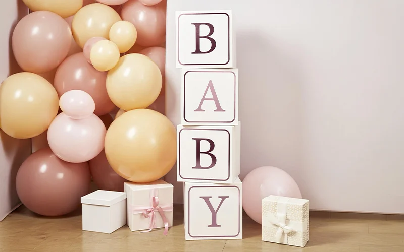 The image works well and has a soft, premium feel. The pastel balloon display and BABY blocks make the theme instantly clear. My only observation is that there’s quite a lot of empty space on the right-hand side, which could work well if you're planning to overlay copy or a CTA. The image works well and has a soft, premium feel. The pastel balloon display and BABY blocks make the theme instantly clear. My only observation is that there’s quite a lot of empty space on the right-hand side, which could work well if you're planning to overlay copy or a CTA.