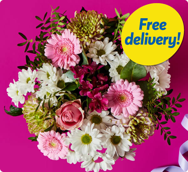Free delivery on fresh flowers