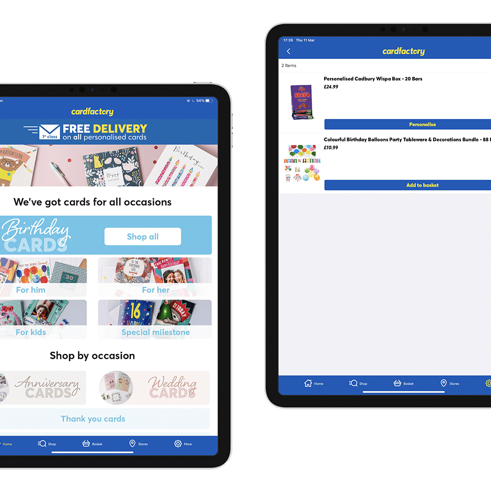 Devices showing app images