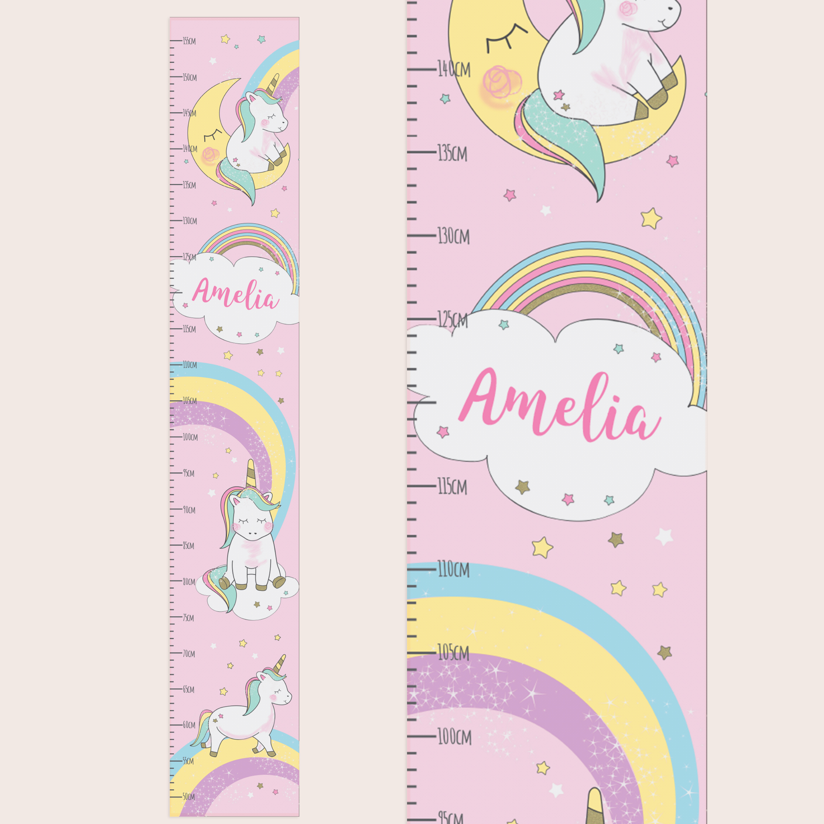 Personalised Baby Unicorn Height Chart