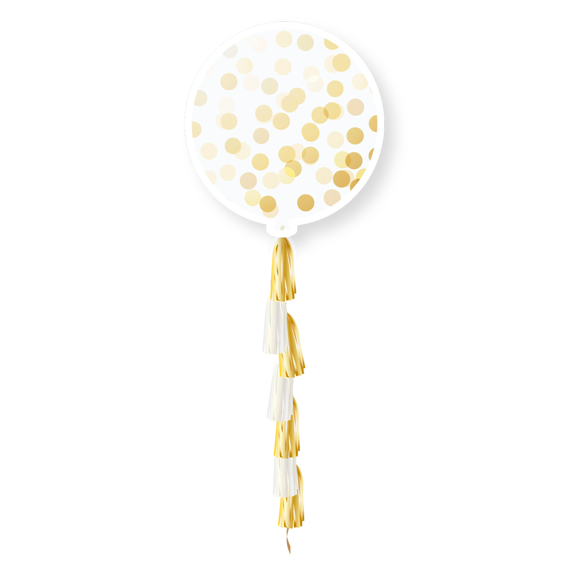 Round Gold Confetti Balloon & Tassel