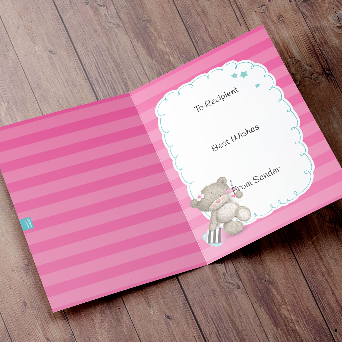 Personalised Hugs Bear Card - With Love