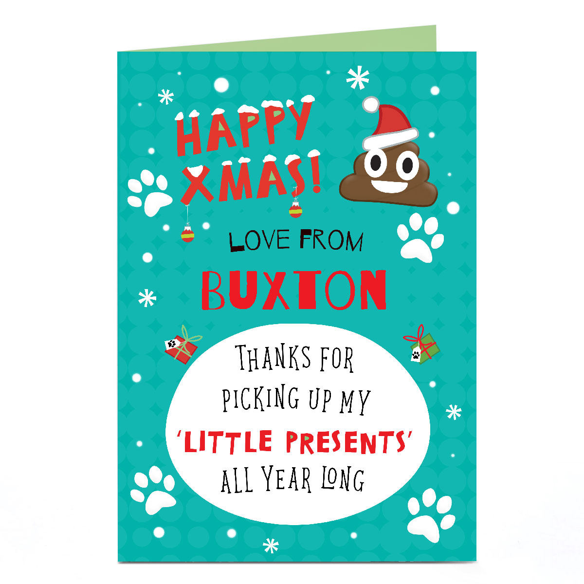 Personalised Christmas Card - Thanks For Picking Up My Little Presents