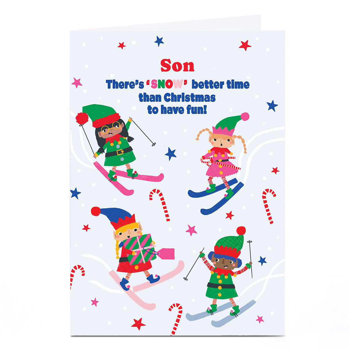 Personalised Christmas Card - Snow Better Time, Son
