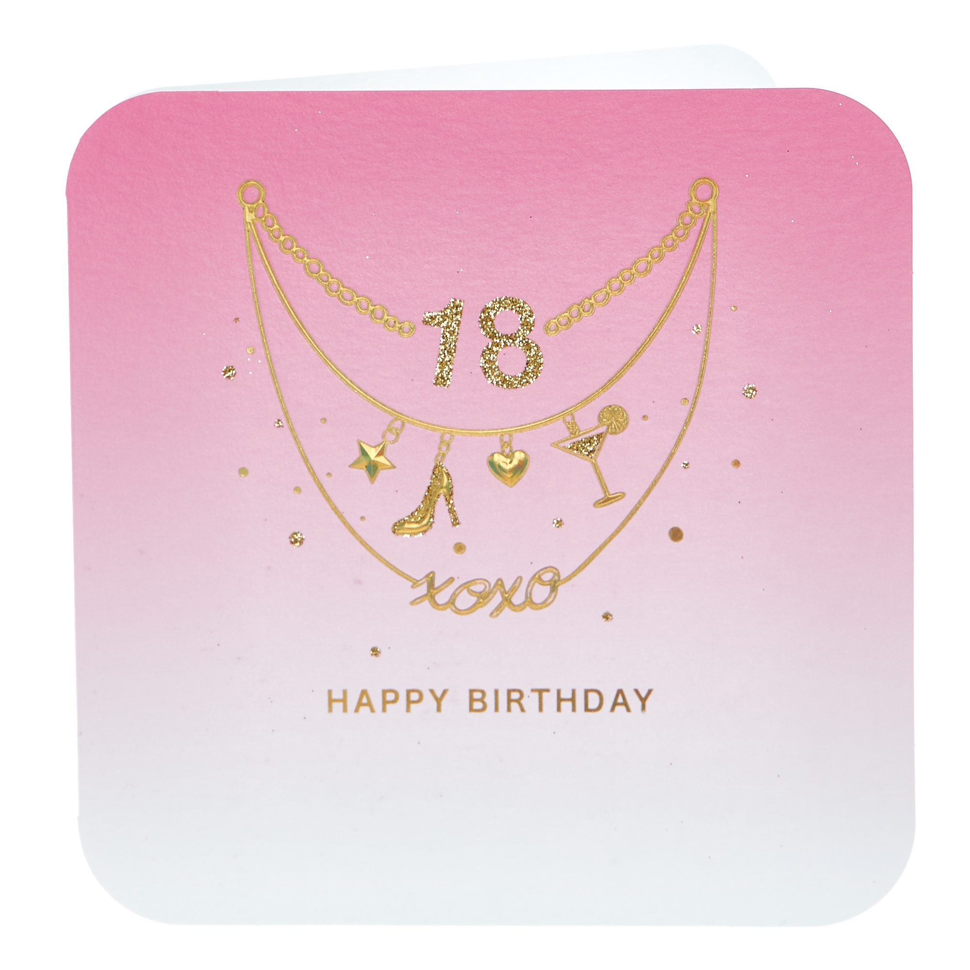 18th Birthday Card - Gold Necklaces