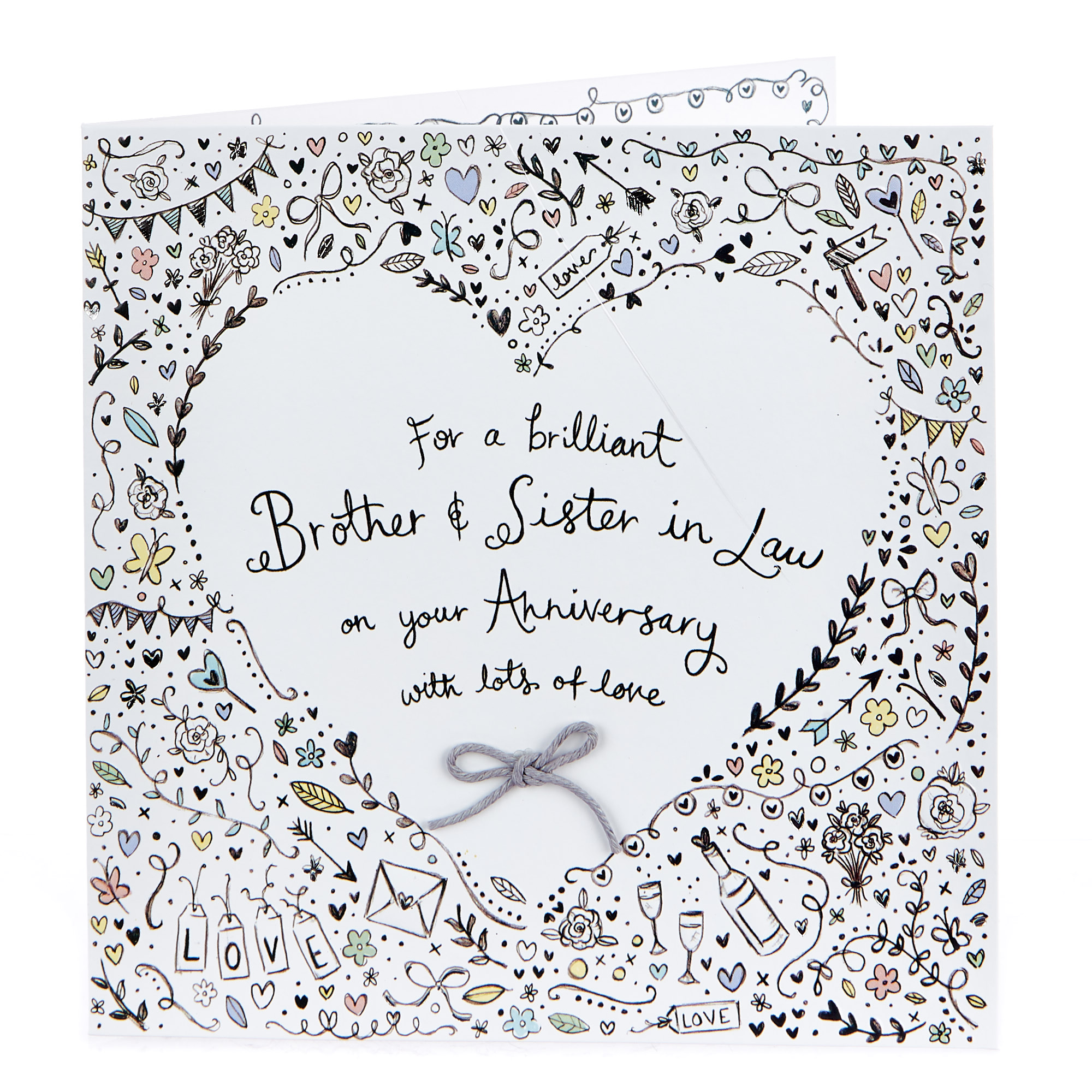 Boutique Collection Anniversary Card - Brother & Sister In Law
