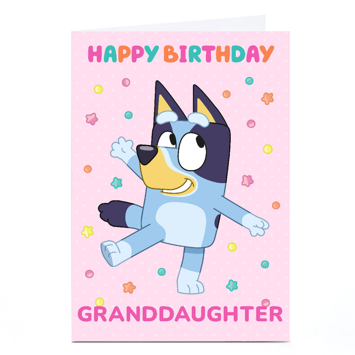 Personalised Birthday Card - Bluey Granddaughter Pink