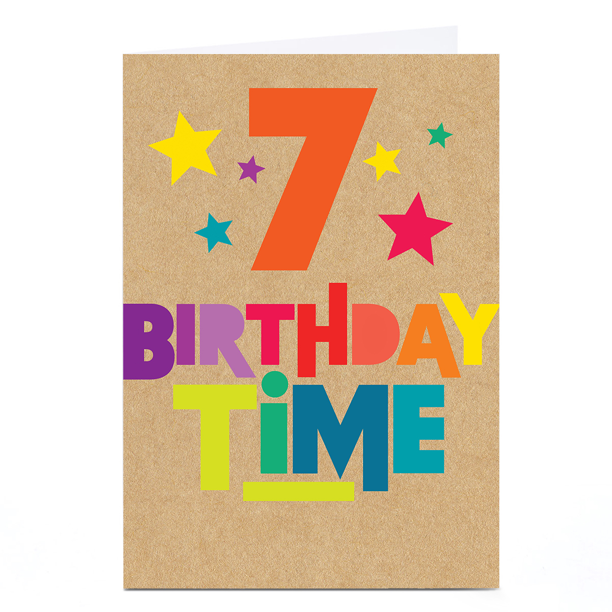 7th Birthday Card - Birthday Time Bright Stars