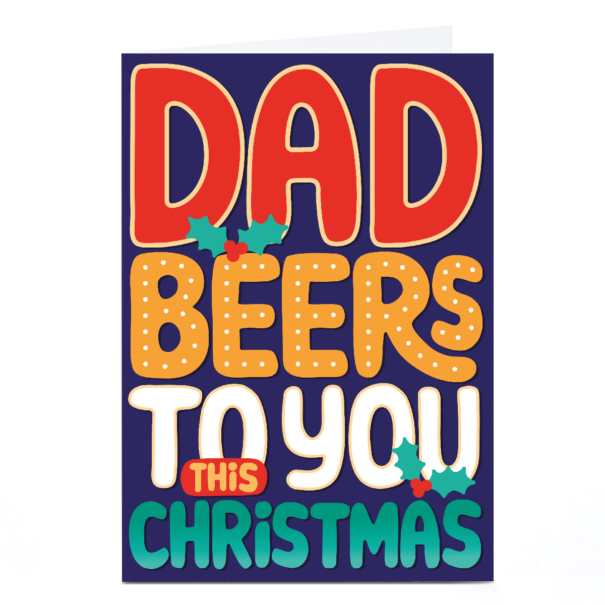 Personalised Bangheads Christmas Card - Dad Beers to You