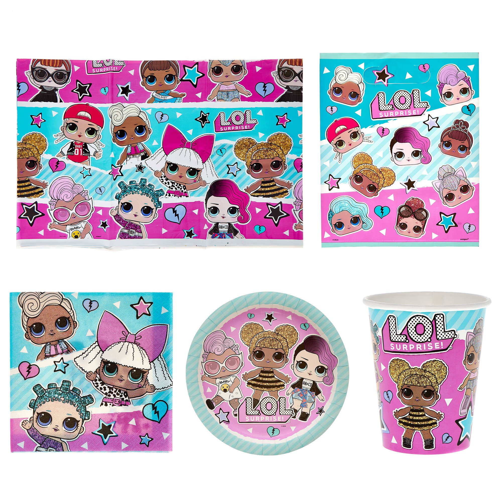 LOL Surprise Party Tableware & Decoration Bundle - 16 Guests