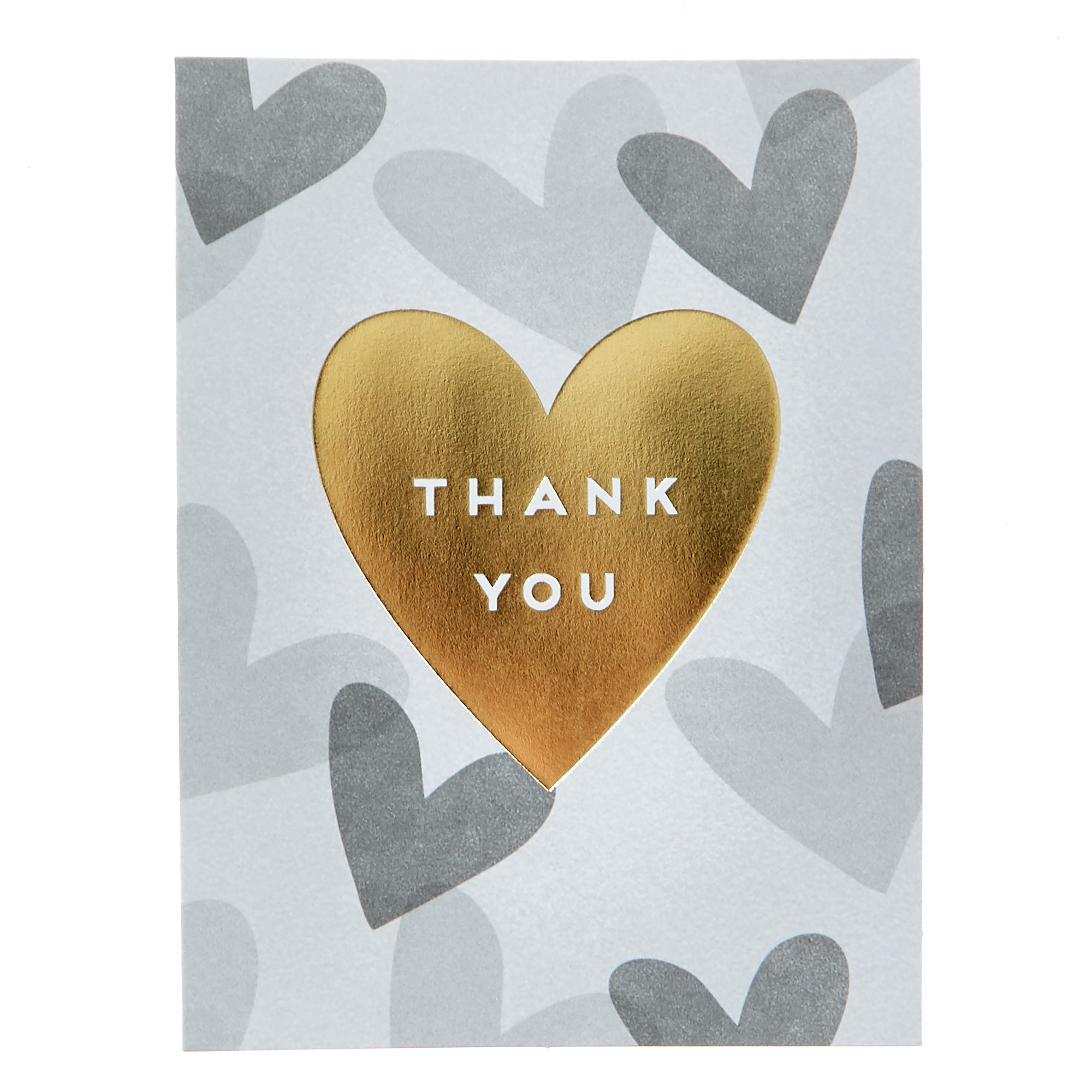 Gold Heart Thank You Cards - Pack Of 12