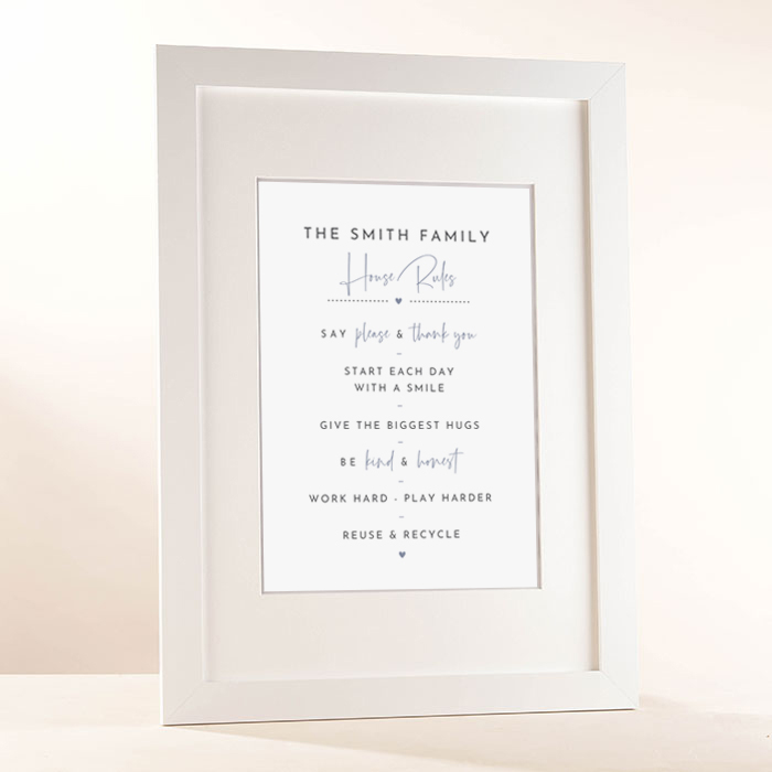 Personalised Family House Rules Portrait Print