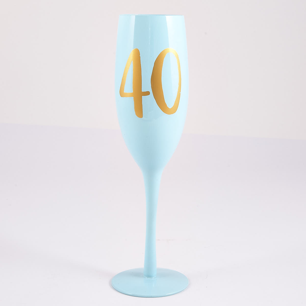 40th Birthday Large Blue Champagne Flute