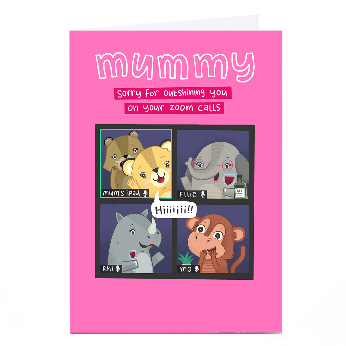 Personalised Blue Kiwi Mother's Day Card - Zoom Call