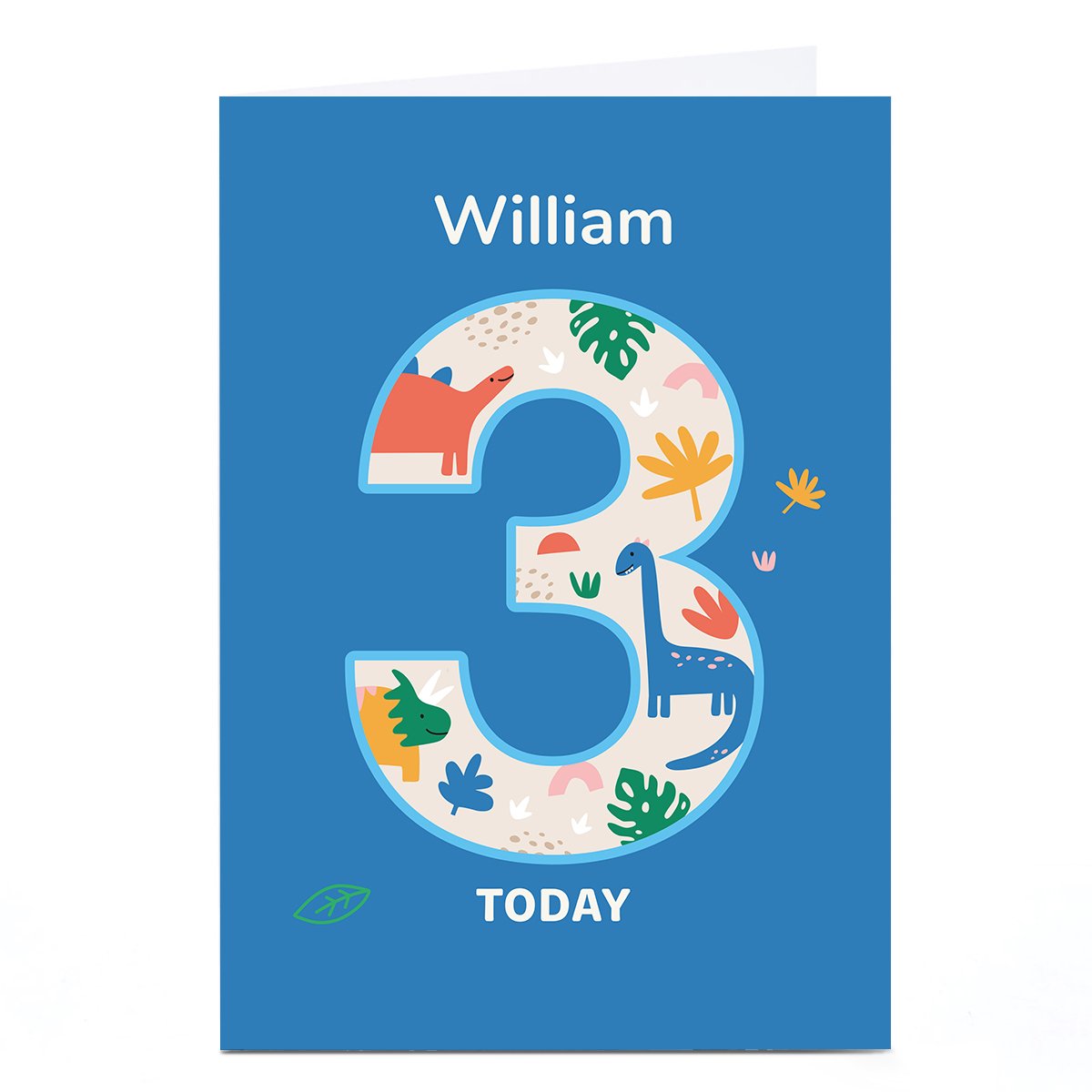 Personalised Frances Wilson 3rd Birthday Card - Dinosaurs