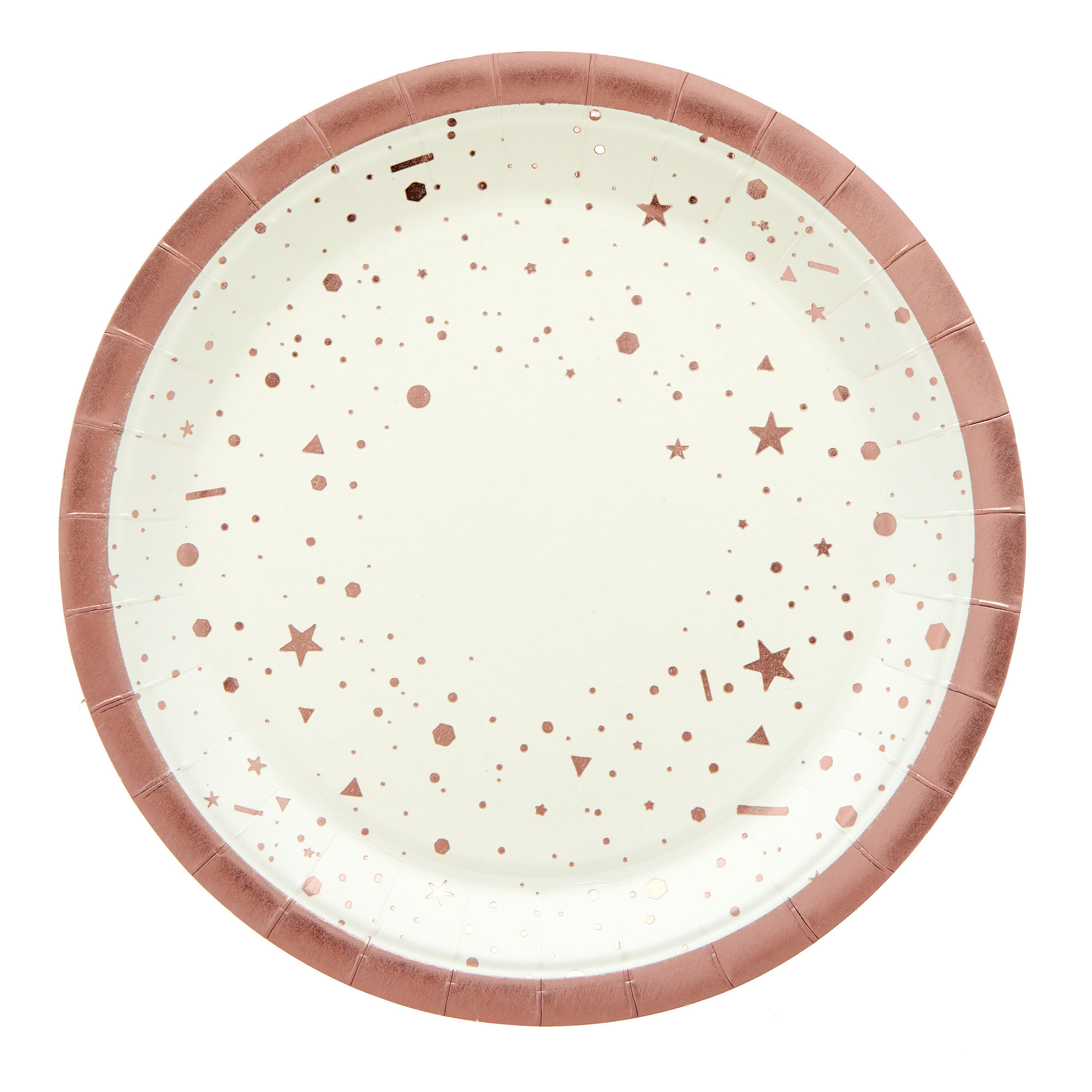 Rose Gold Confetti Party Plates - Pack of 8