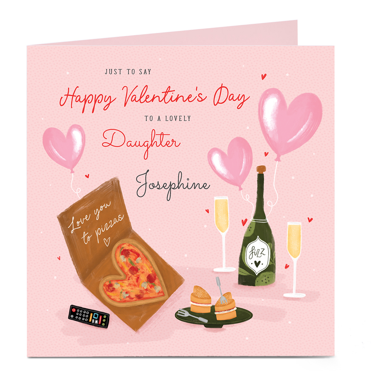 Personalised Valentine's Day Card - Love You To Pizzas