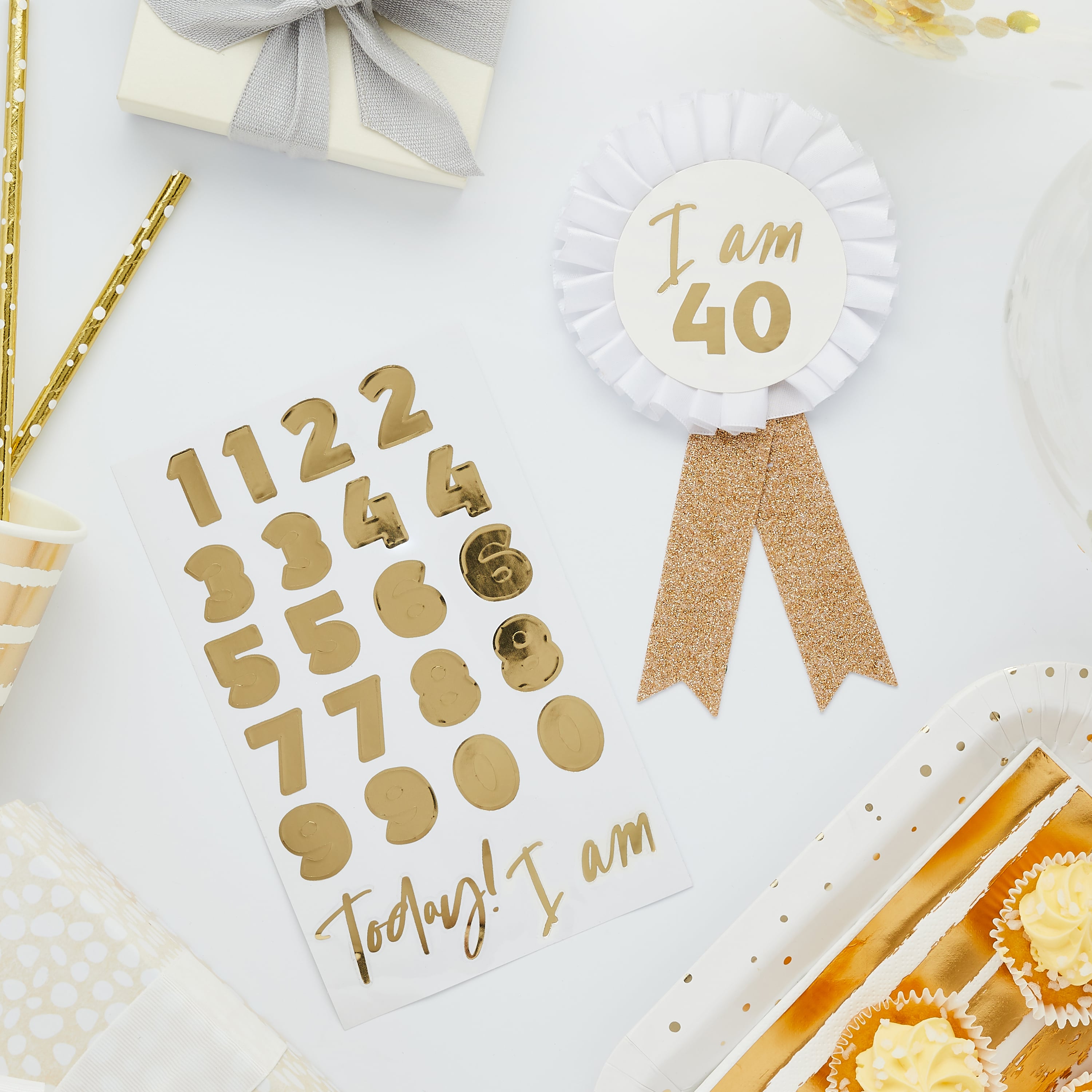 Metallic Gold Customisable Birthday Badge