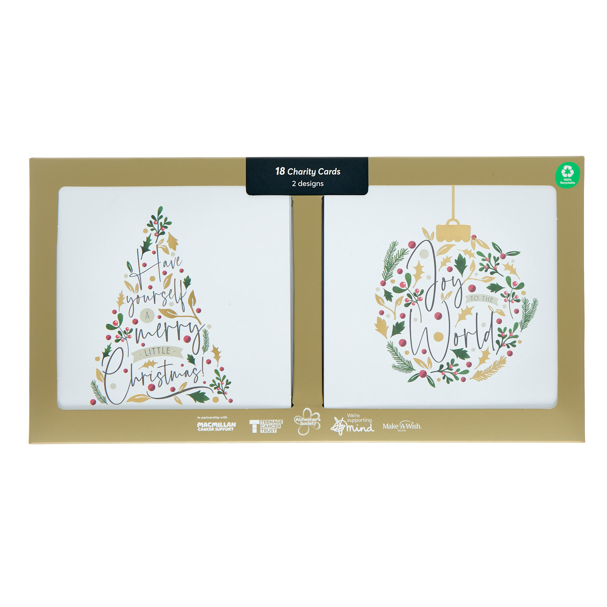 18 Charity Christmas Cards - Bauble & Tree (2 Designs)