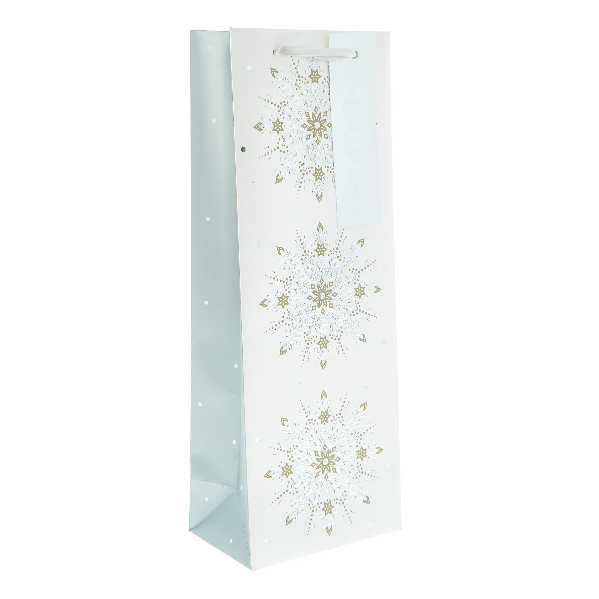 White Snowflakes Bottle Bag