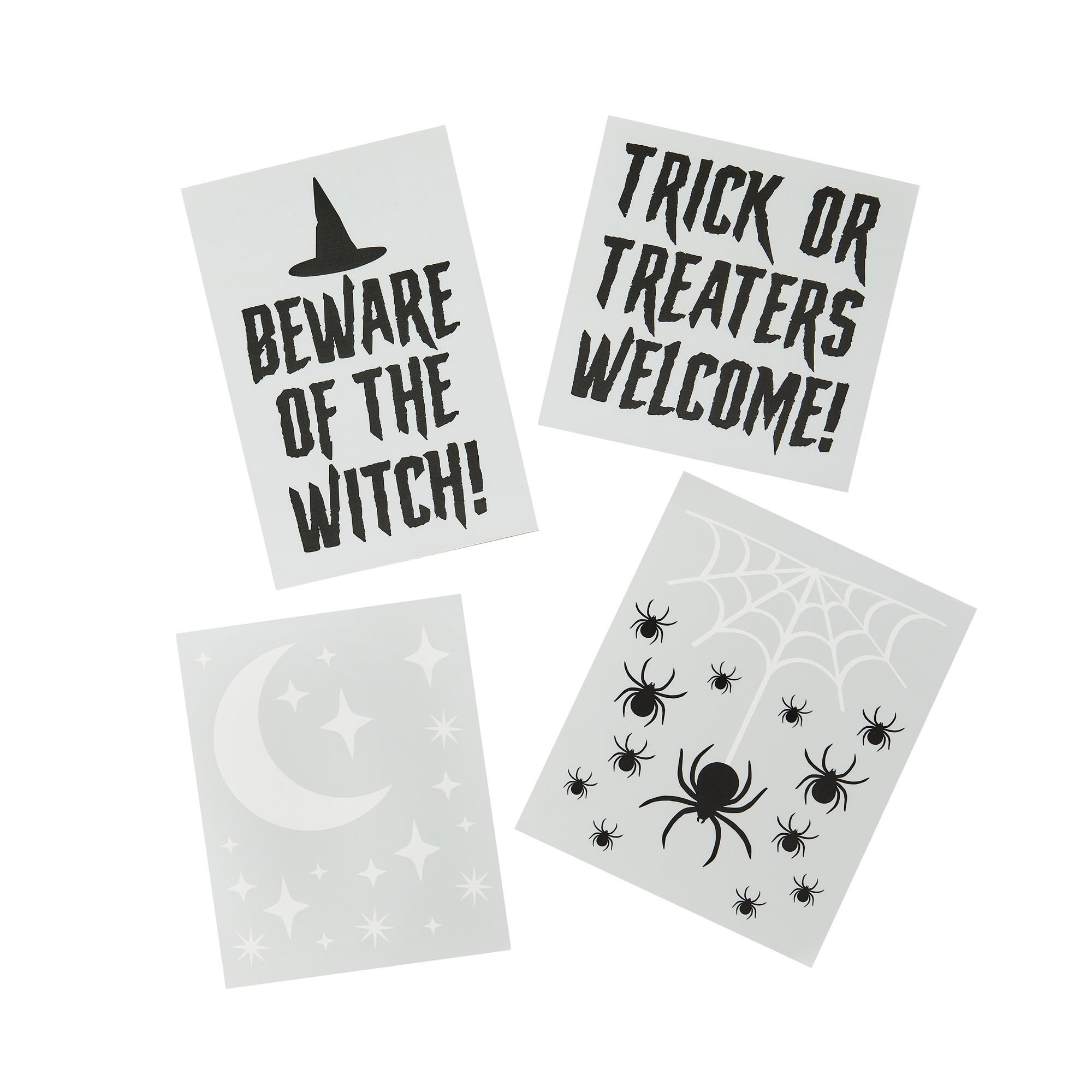 Trick Or Treat Window Clings - Pack of 4