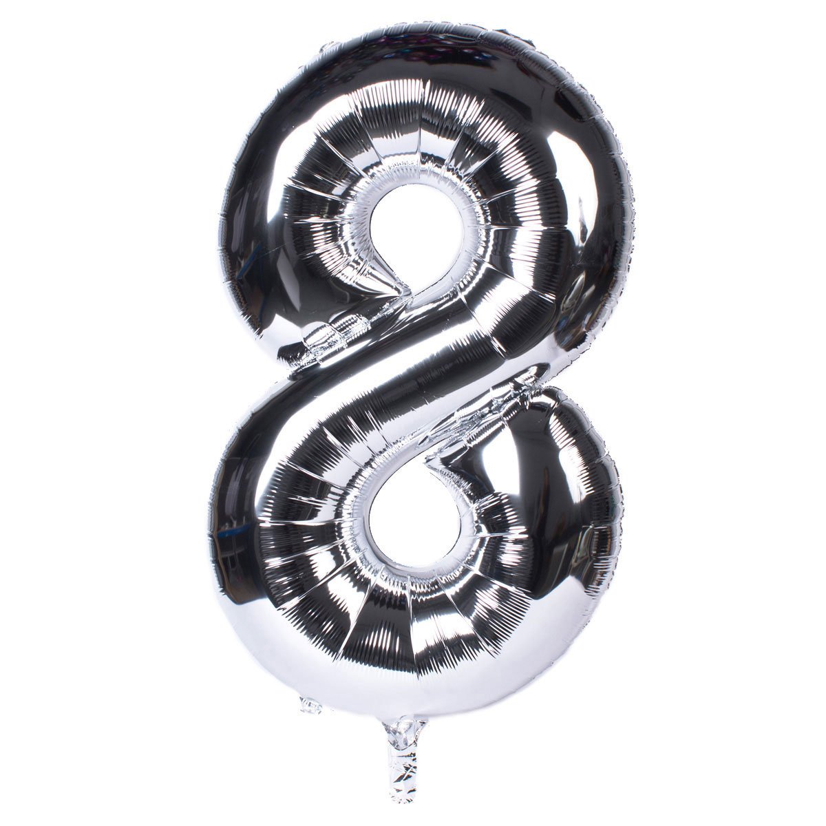 Silver Number 8 Foil Giant Helium Balloon - Uninflated