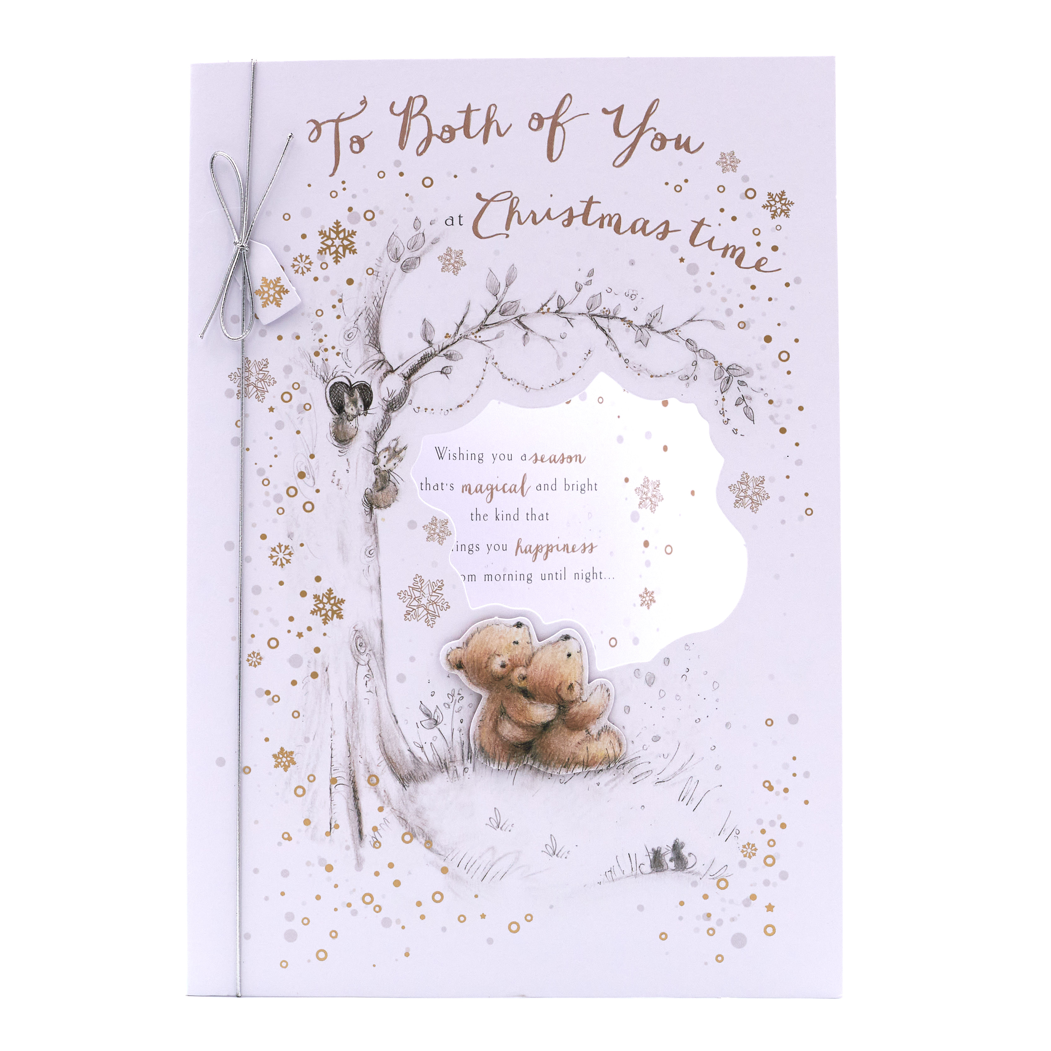Christmas Card - To Both, Cute Bears Under Tree