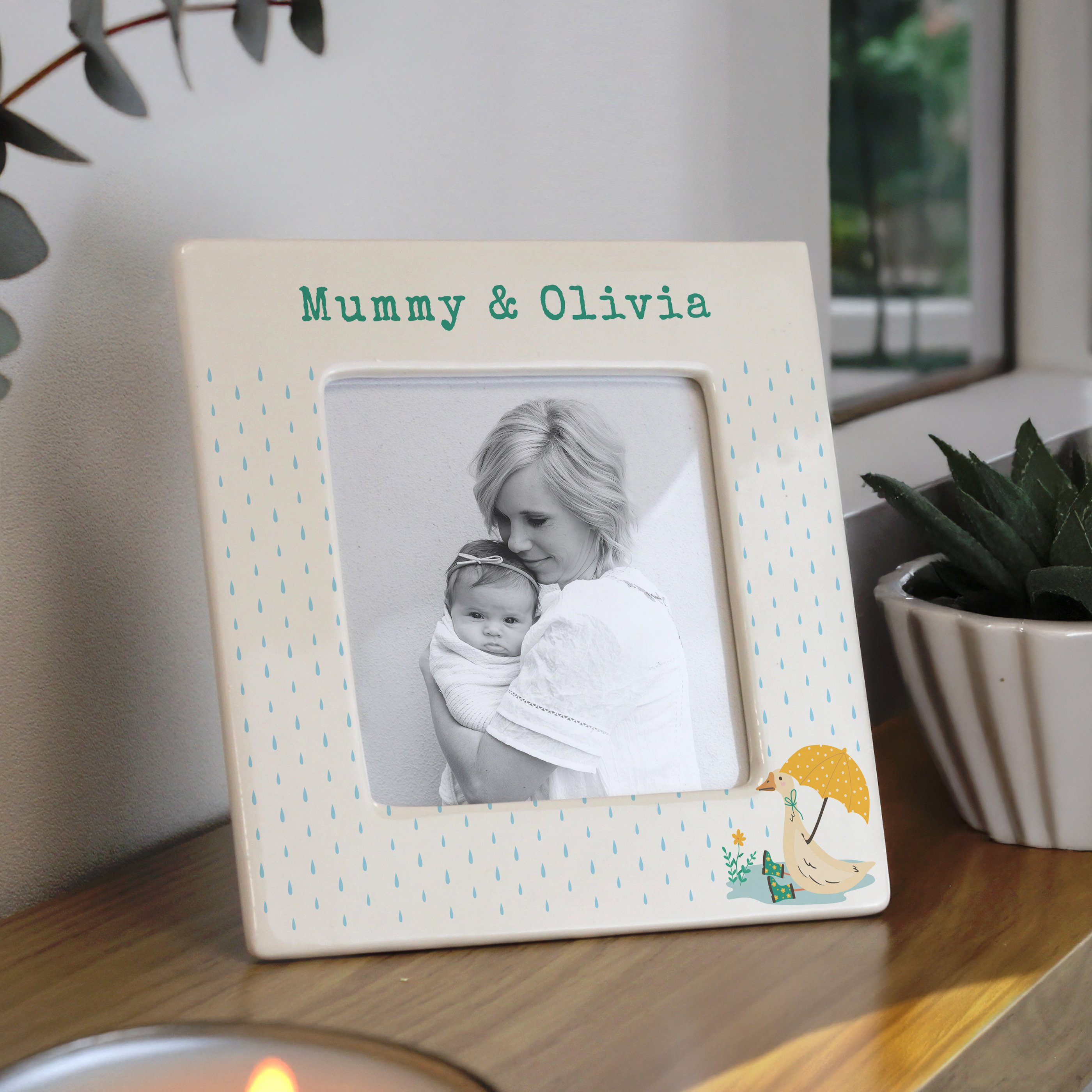 Personalised Puddle Duck Ceramic 4x4-Inch Frame
