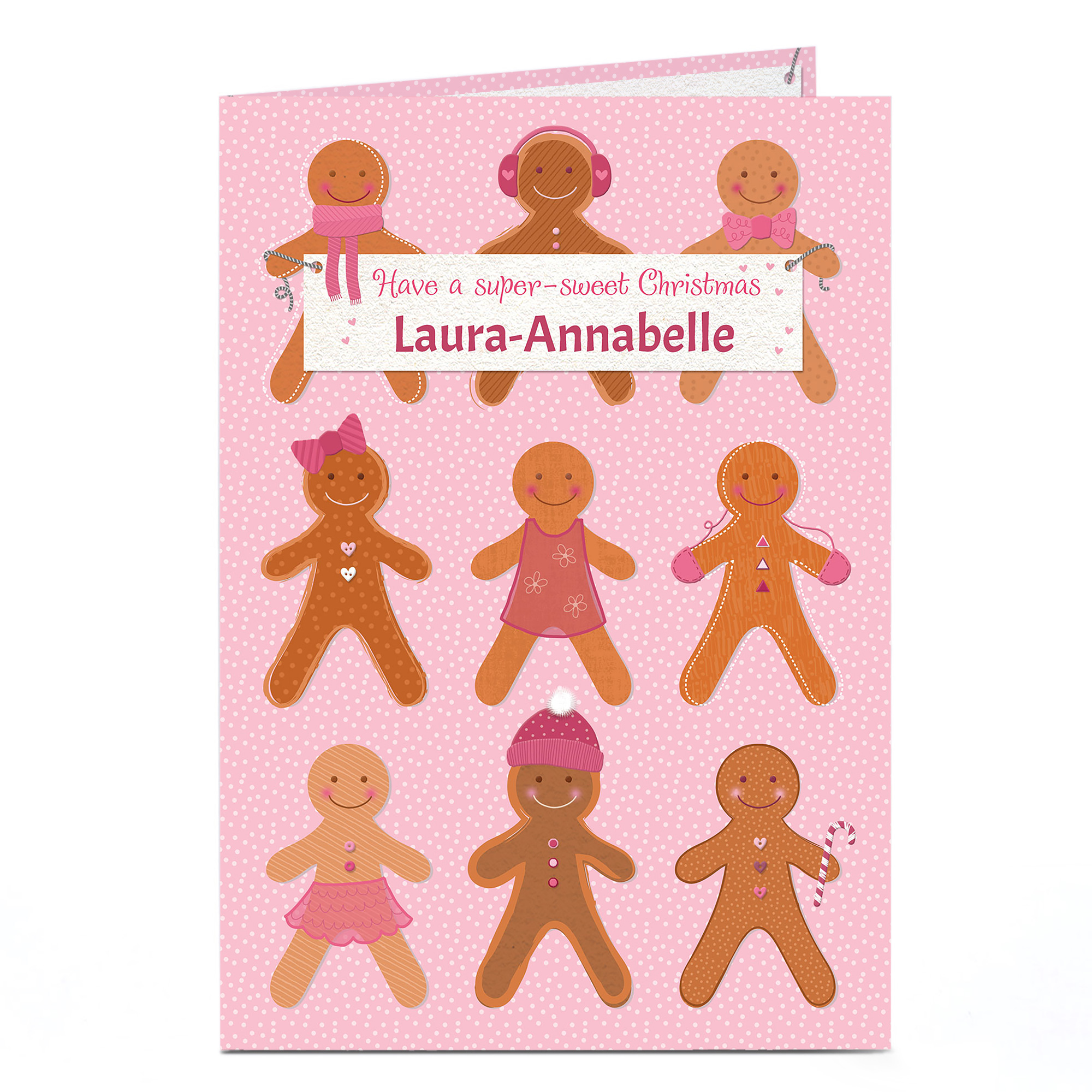 Personalised Christmas Card - Gingerbread People