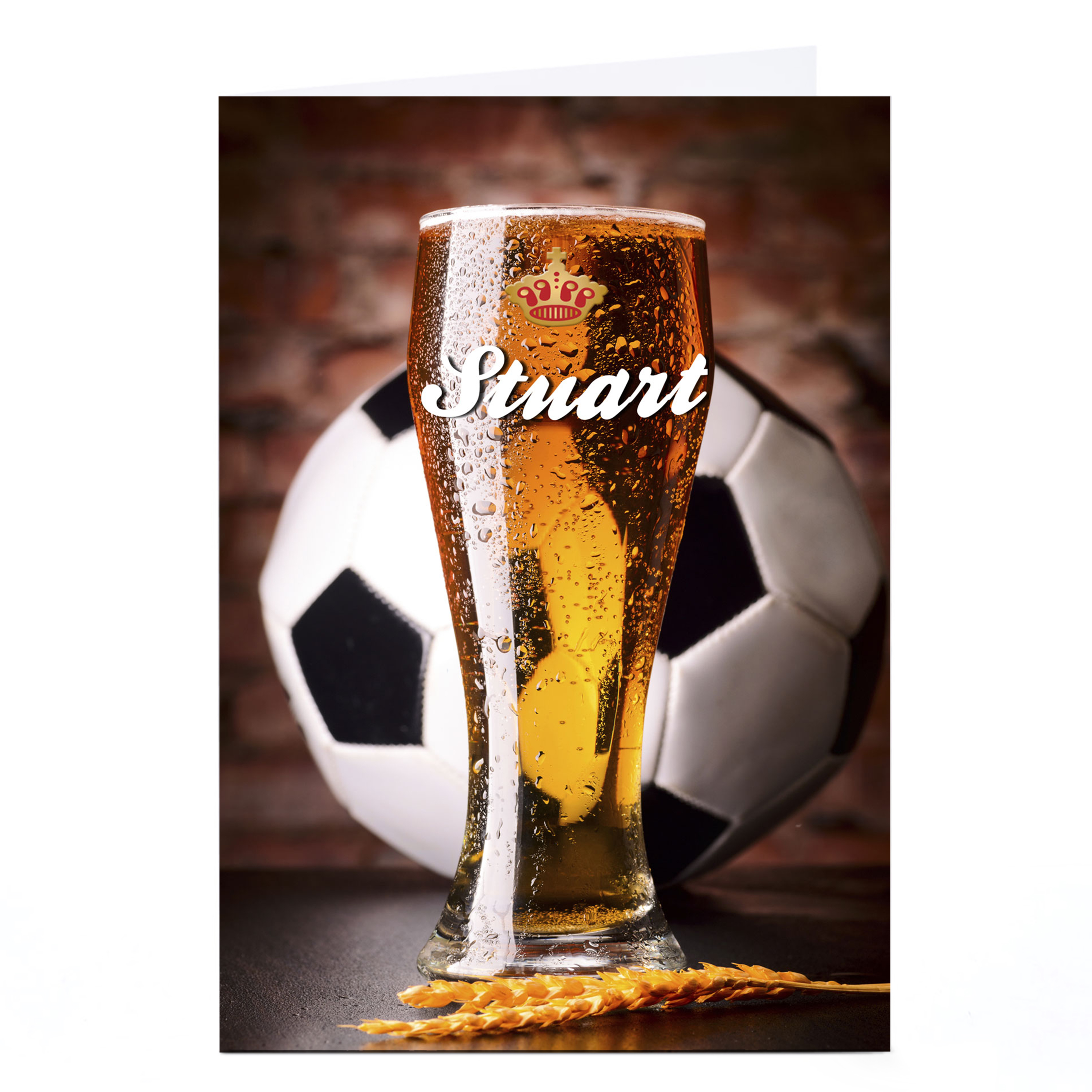 Personalised Card - Football & Beer, Any Name