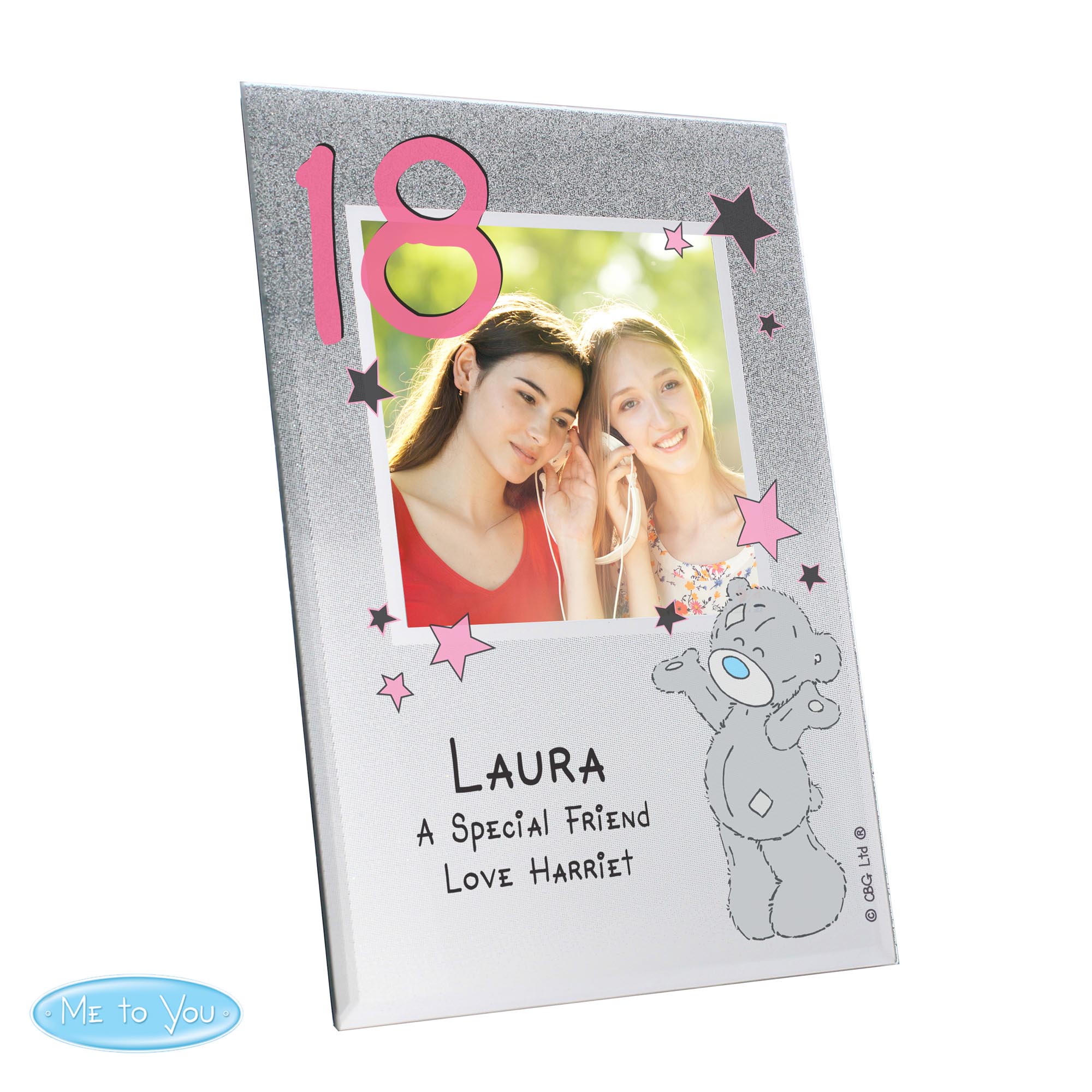 Personalised Me To You Sparkle & Shine Glitter Glass Photo Frame