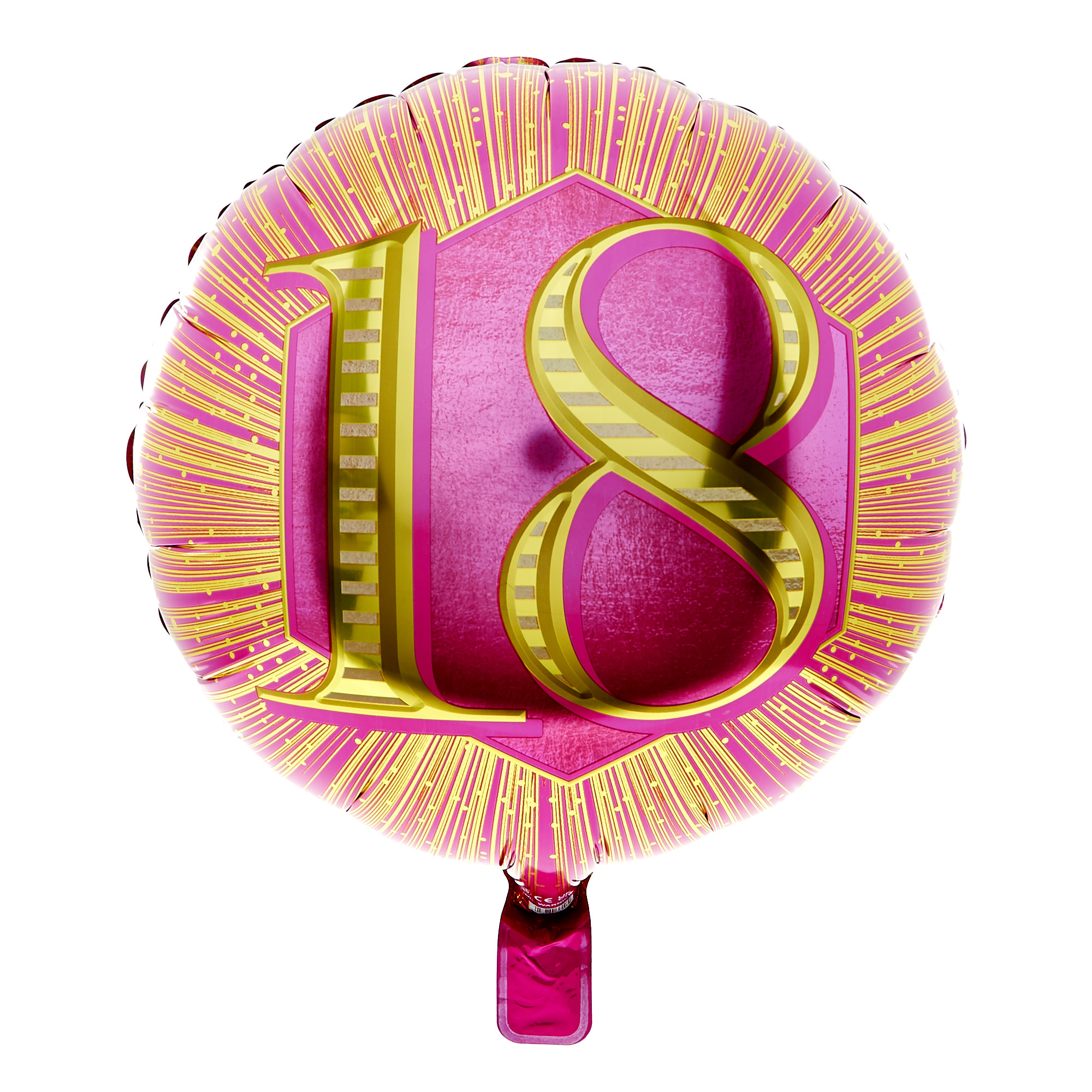 18-Inch Pink & Gold 18 Birthday Foil Helium Balloon