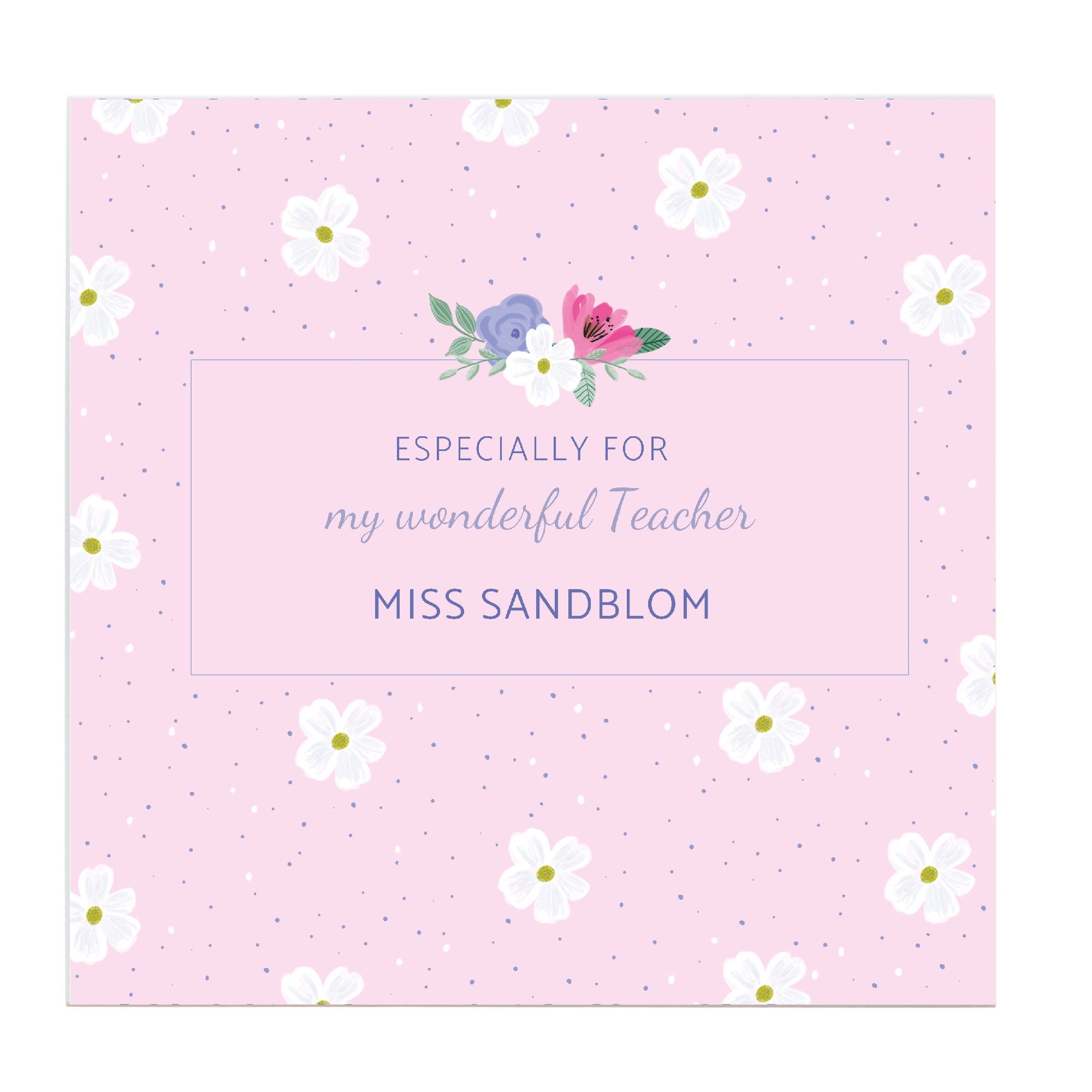 Personalised Belgian Chocolates - Floral, Wonderful Teacher