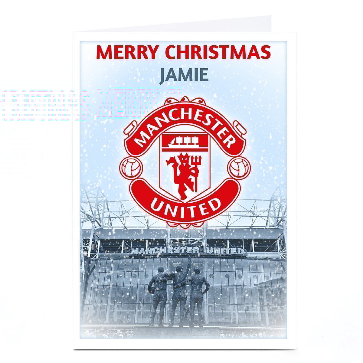 Personalised Manchester United Christmas Card - Old Trafford